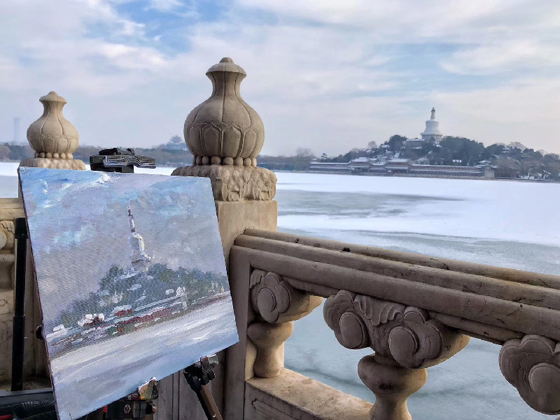 雪后初晴的北京北海