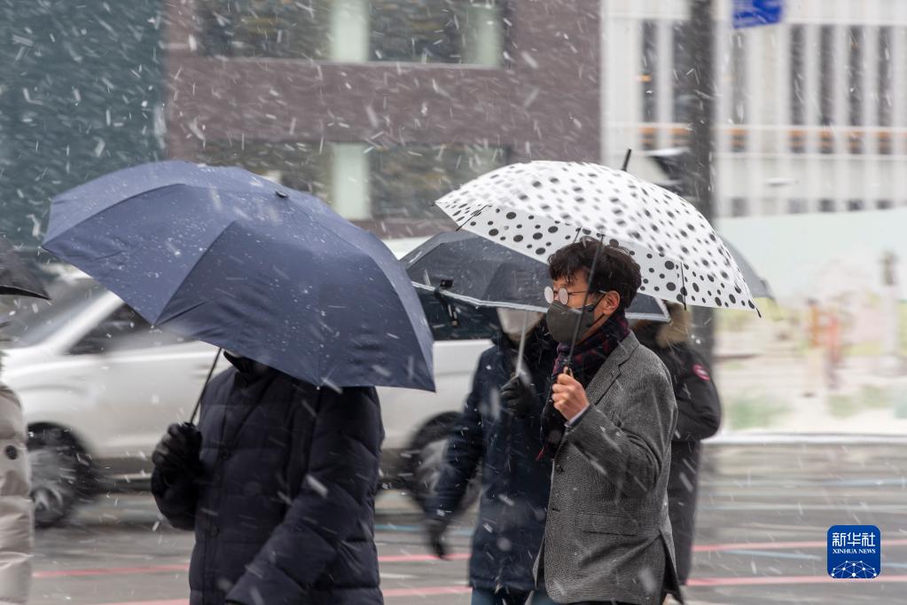 韩国首尔迎来降雪