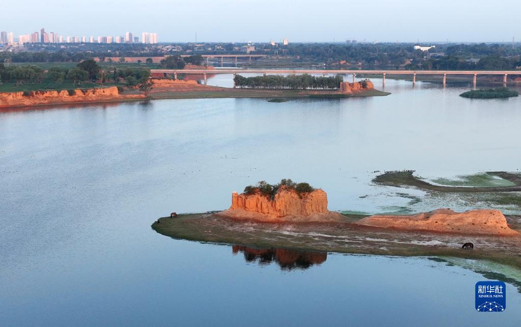陕西靖边：芦河湿地水清景美